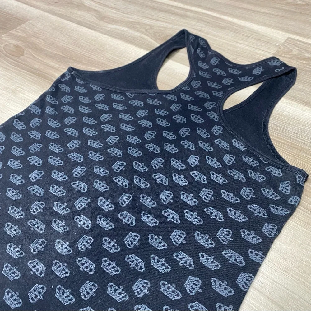 GUESS Y2K Rhinestone Crown Ribbed Tank Top - Picture 9 of 11